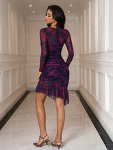 Floral Print Ruched Tie Back Bodycon Dress